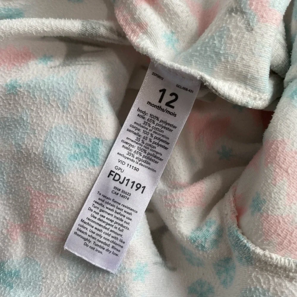 Carter's Fleece Footed Onesie Baby Girl Pajamas Bundle of 2